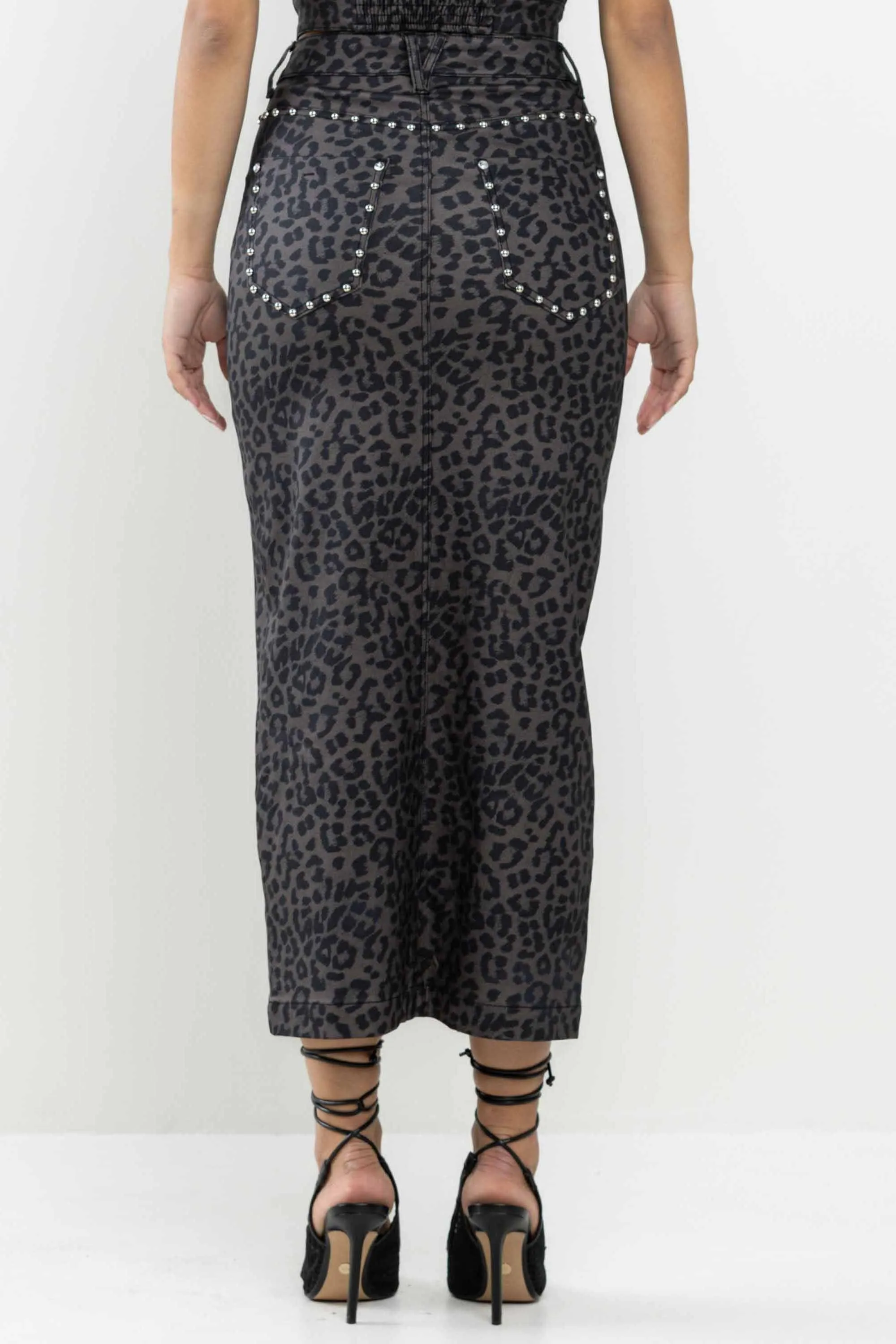 Out Of The Wild Leopard Column Skirt