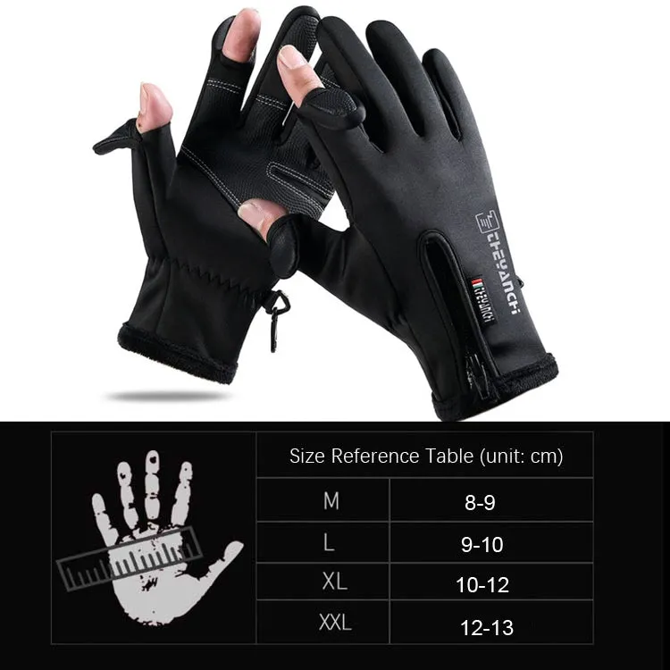 Outdoor Sports Riding Warm Gloves Touch Screen Fingerless Fishing Gloves, Size: XL(Grey)