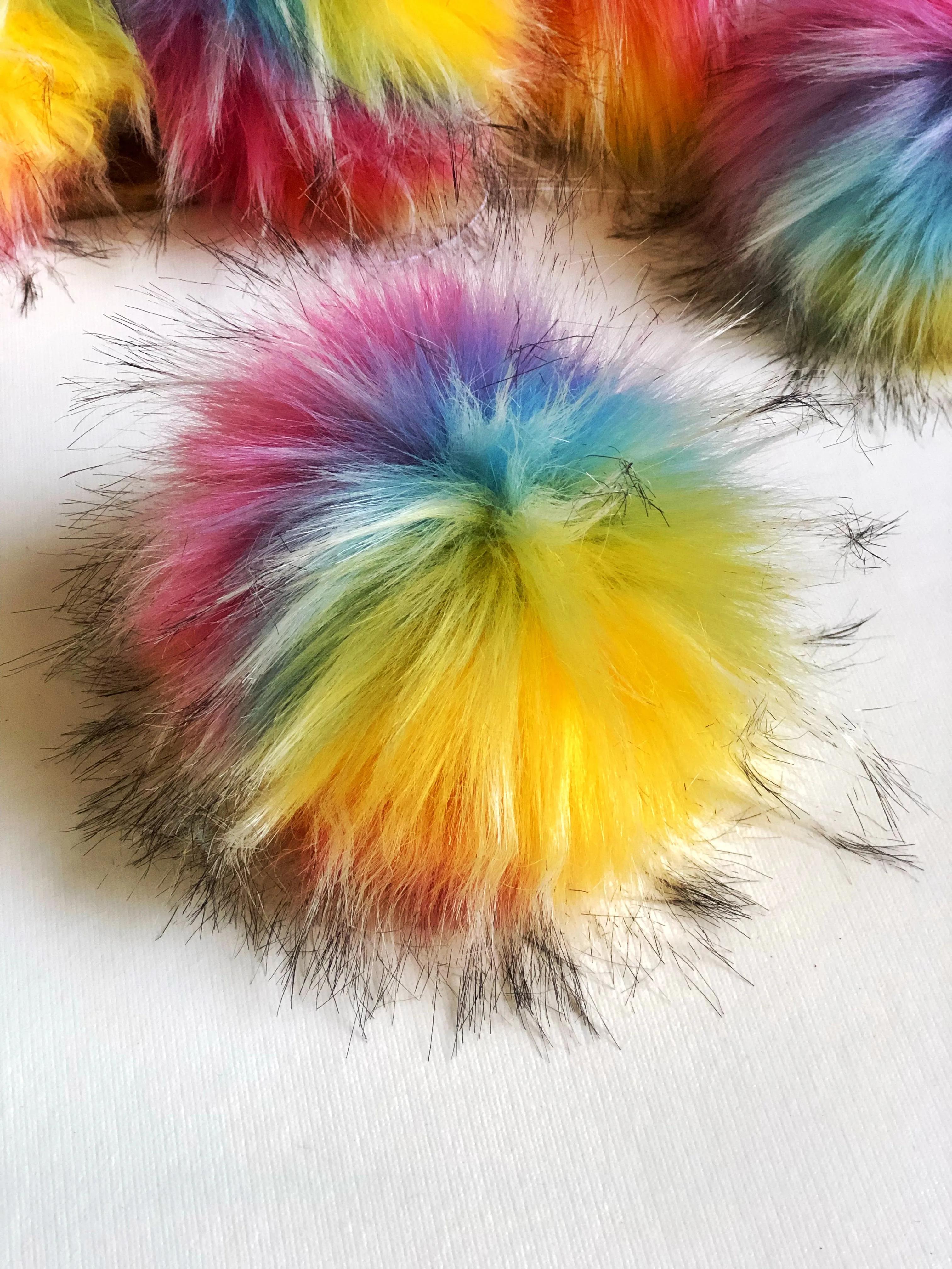 Over the Rainbow Faux Fur Pom Pom