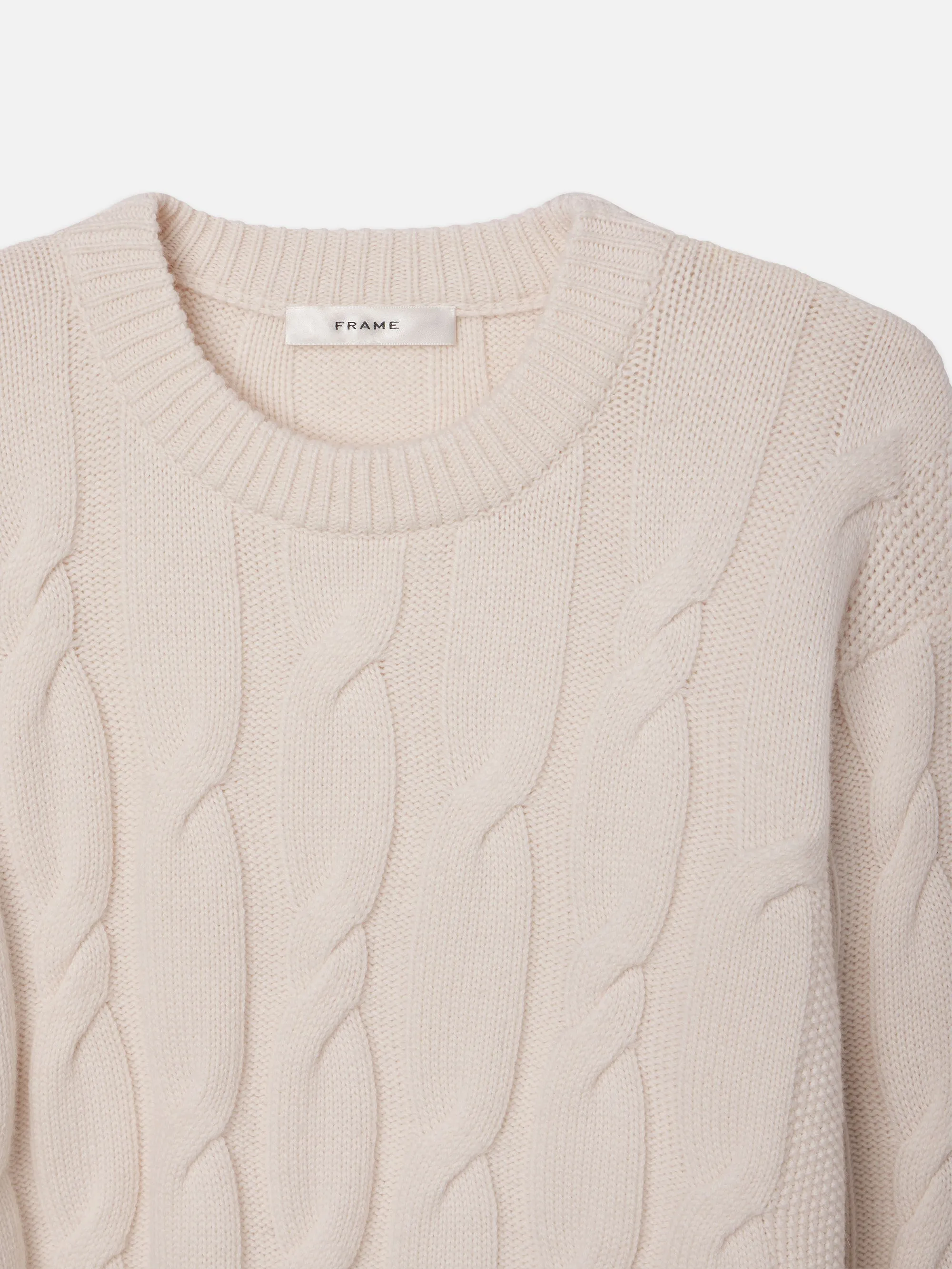 Oversized Cable Knit Sweater -- Cream