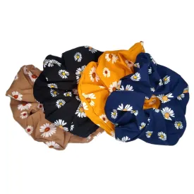 Oversized Daisy Floral Scrunchies