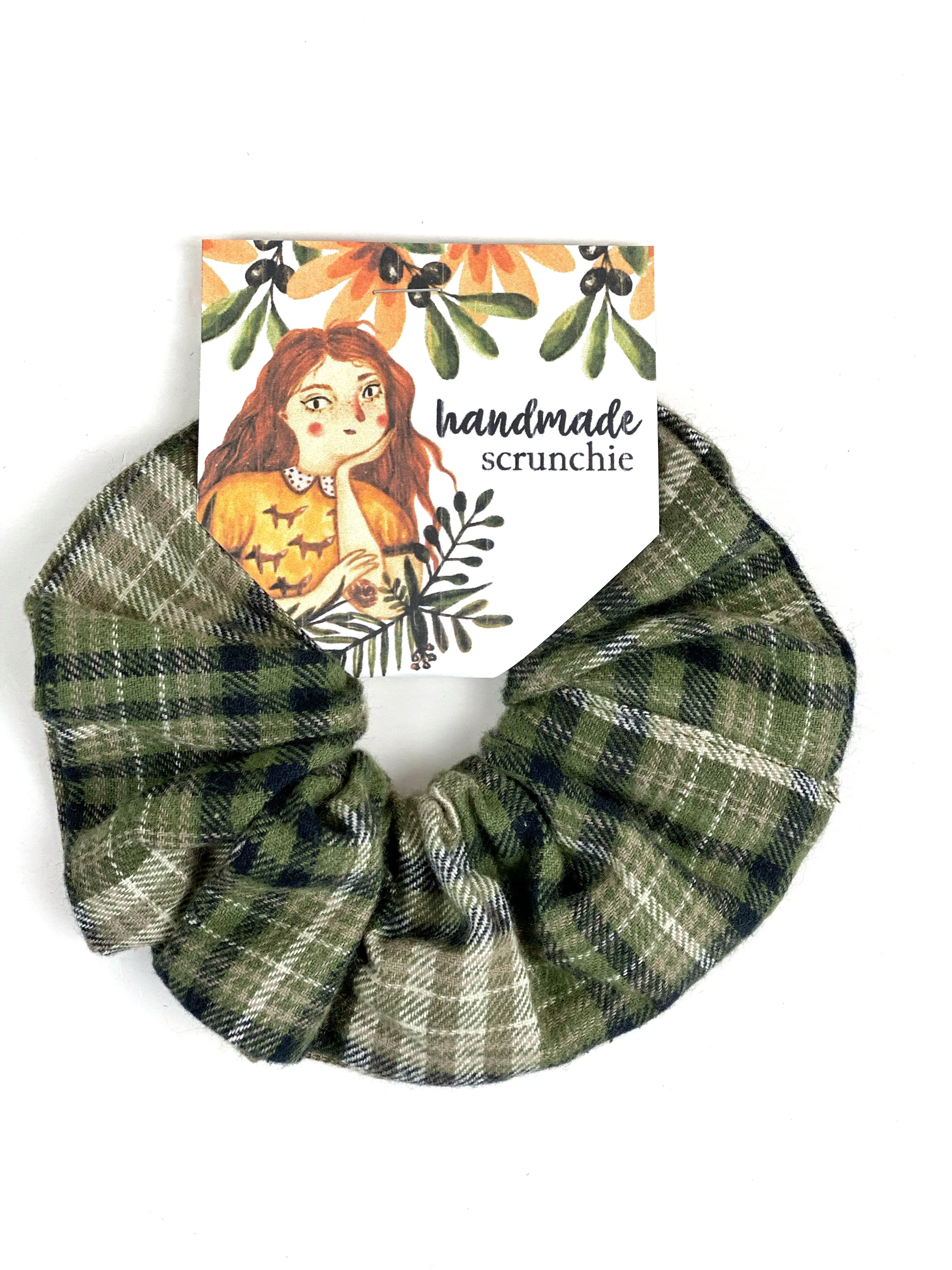 Oversized Extra Large Hair Scrunchie 100% Cotton Flannel, Plaid Flannel Fabric Scrunchies, Ponytail Holder, Handmade Scrunchie