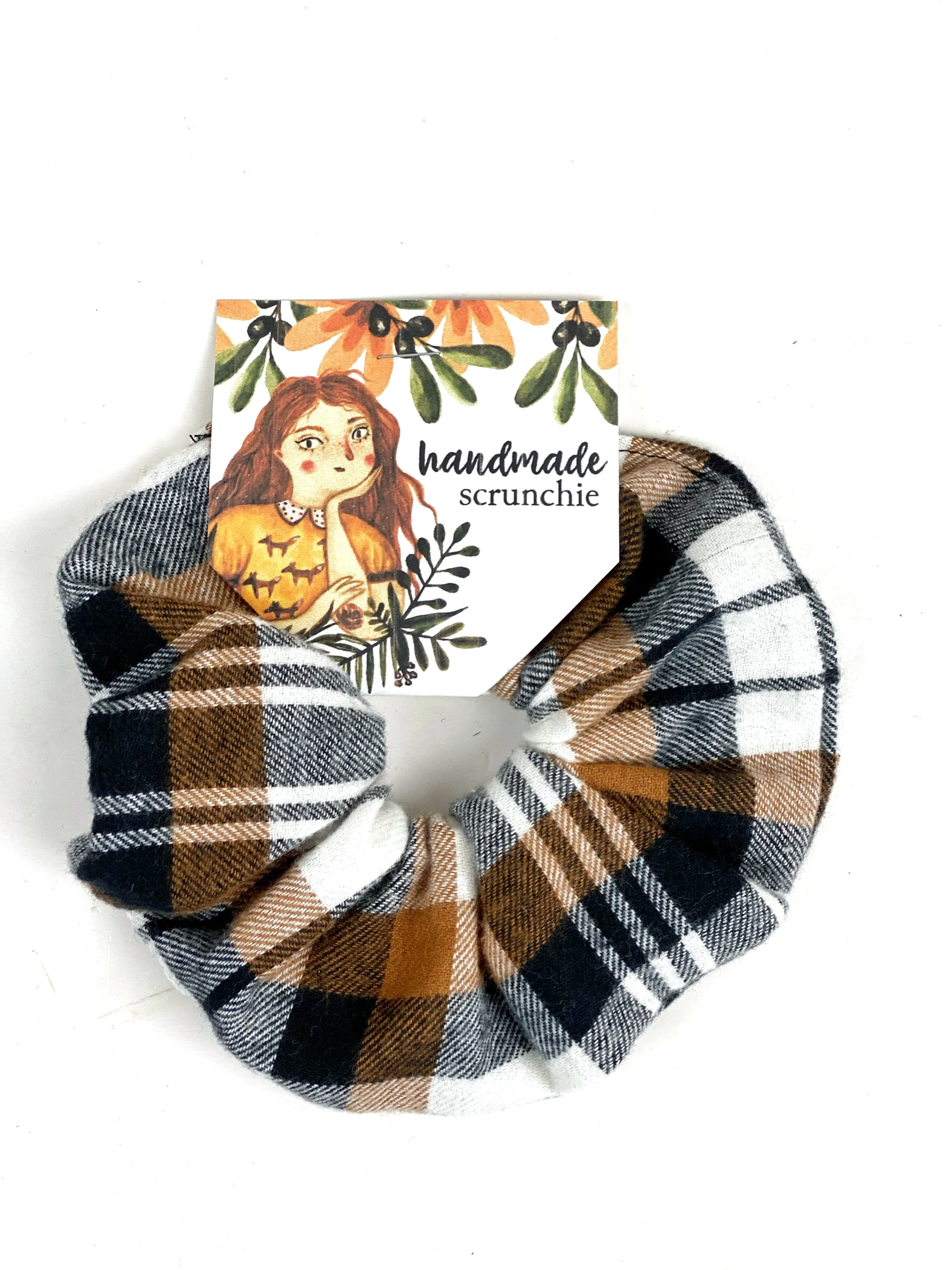 Oversized Extra Large Hair Scrunchie 100% Cotton Flannel, Plaid Flannel Fabric Scrunchies, Ponytail Holder, Handmade Scrunchie