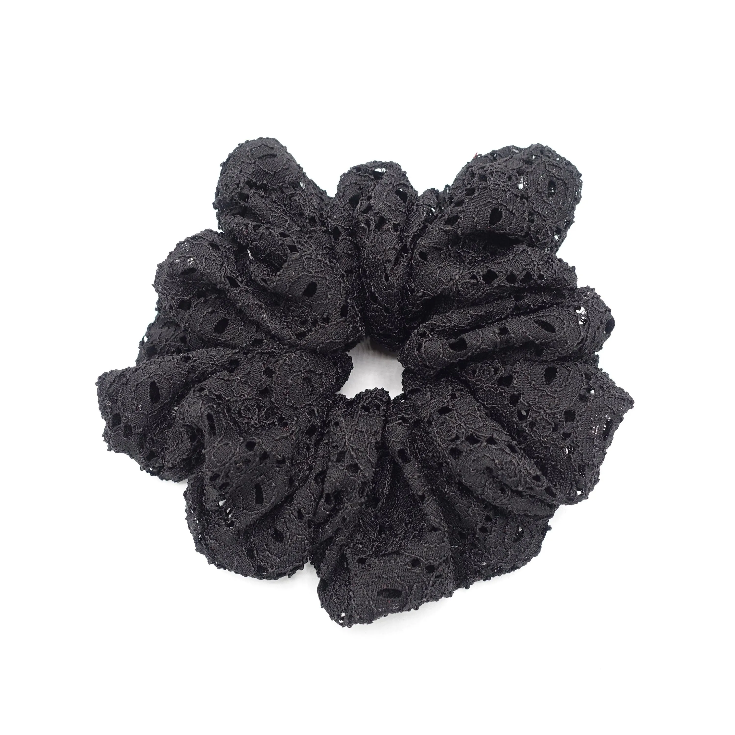 oversized eyelet lace scrunchies big scrunchies elastic hair accessory for women