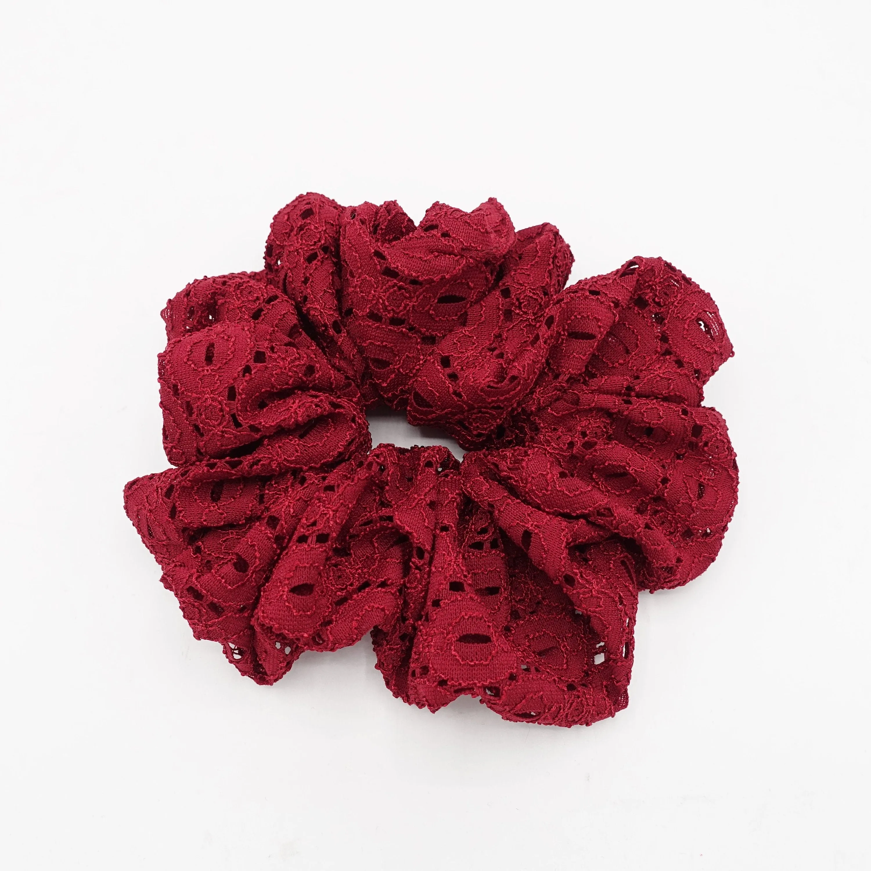 oversized eyelet lace scrunchies big scrunchies elastic hair accessory for women