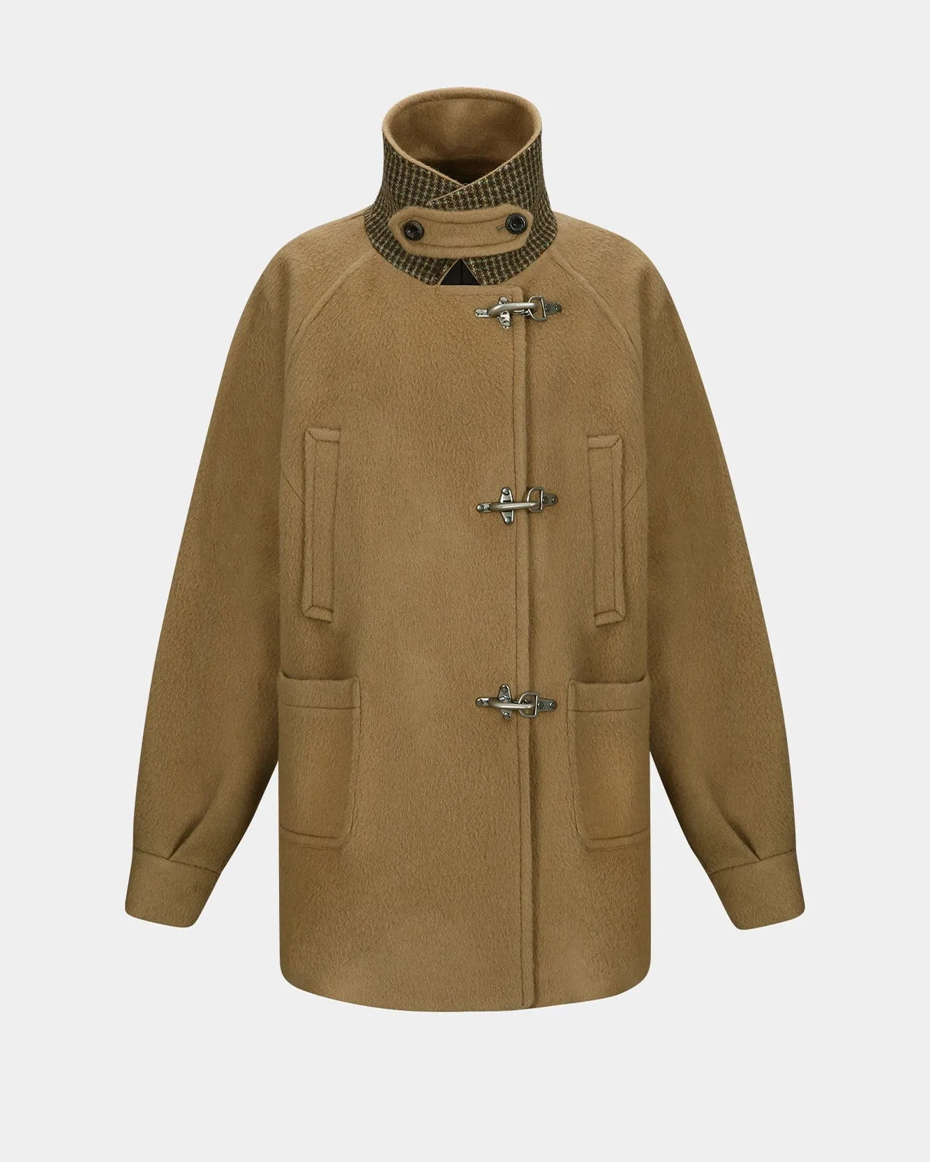 OVERSIZED PEA COAT awa659w(CAMEL)