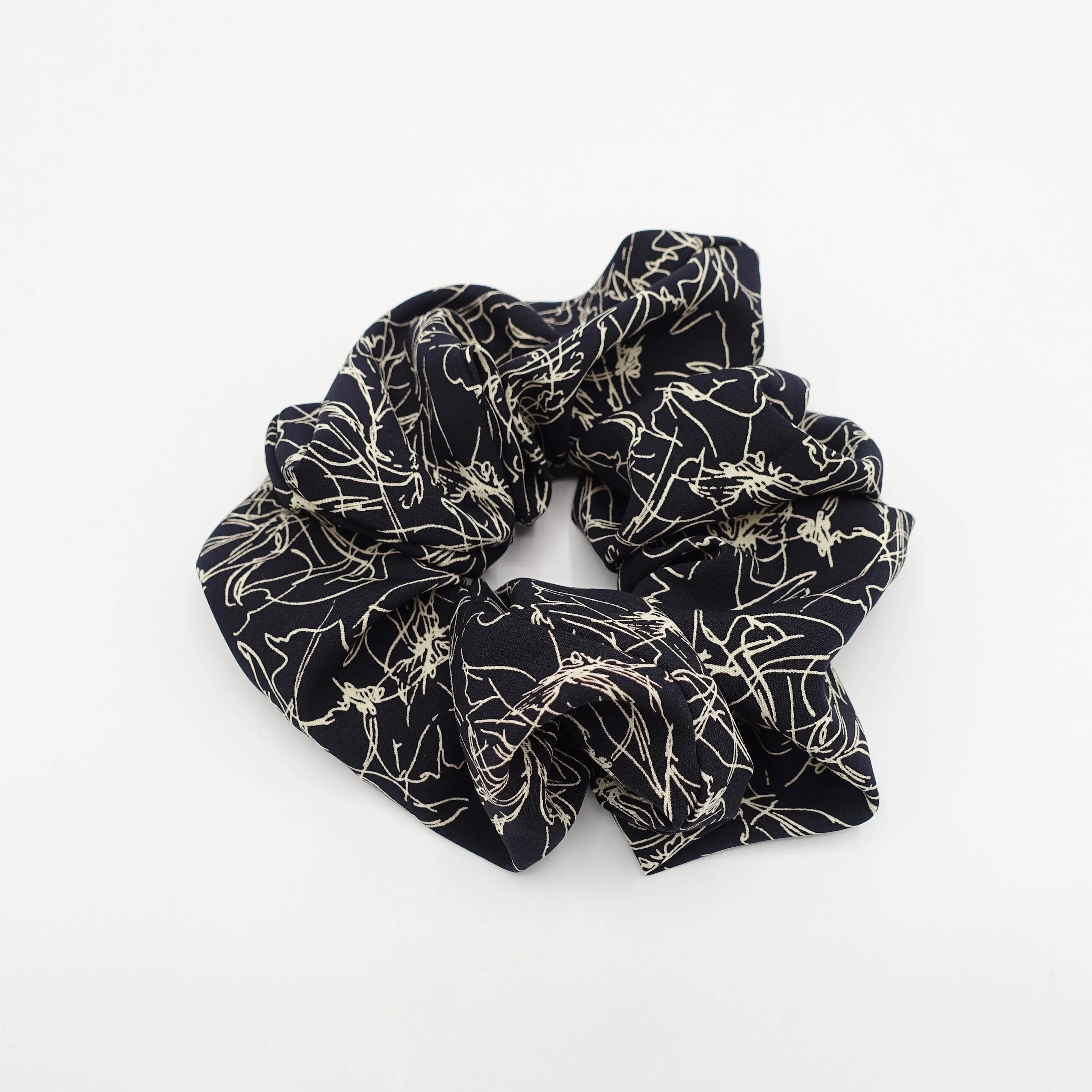 oversized scrunchies abstract minimal flower print hair elastic scrujnchie for women