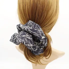 oversized scrunchies abstract minimal flower print hair elastic scrujnchie for women