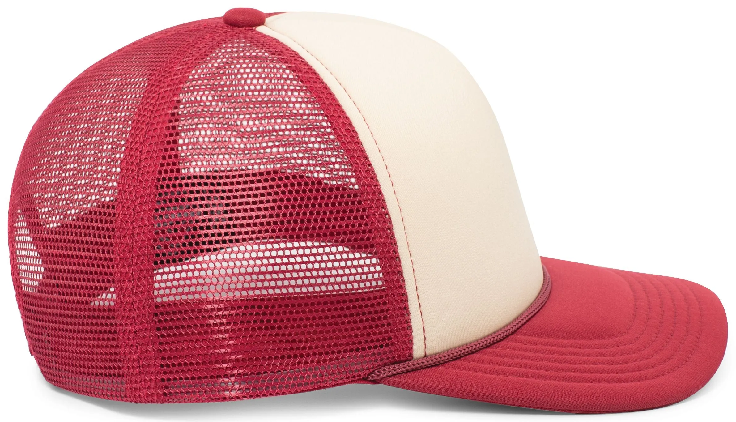 Pacific Headwear Foamie Fresh Trucker Cap - Khaki/Dark Red