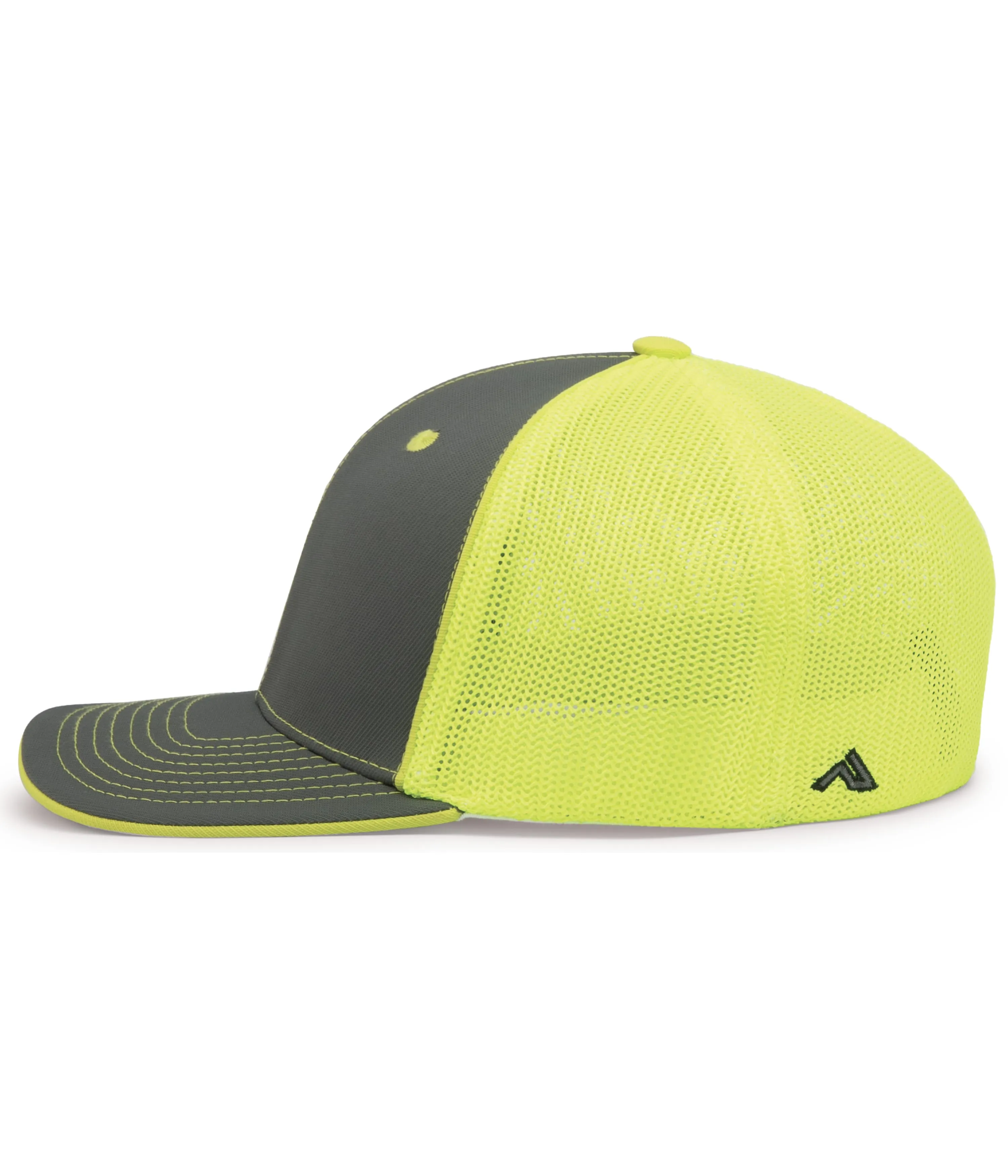 Pacific Headwear Trucker PacFlex Cap - Graphite/Neon Yellow/Graphite