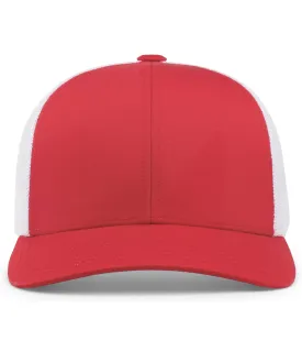 Pacific Headwear Trucker Snapback Cap - Red/White/Red