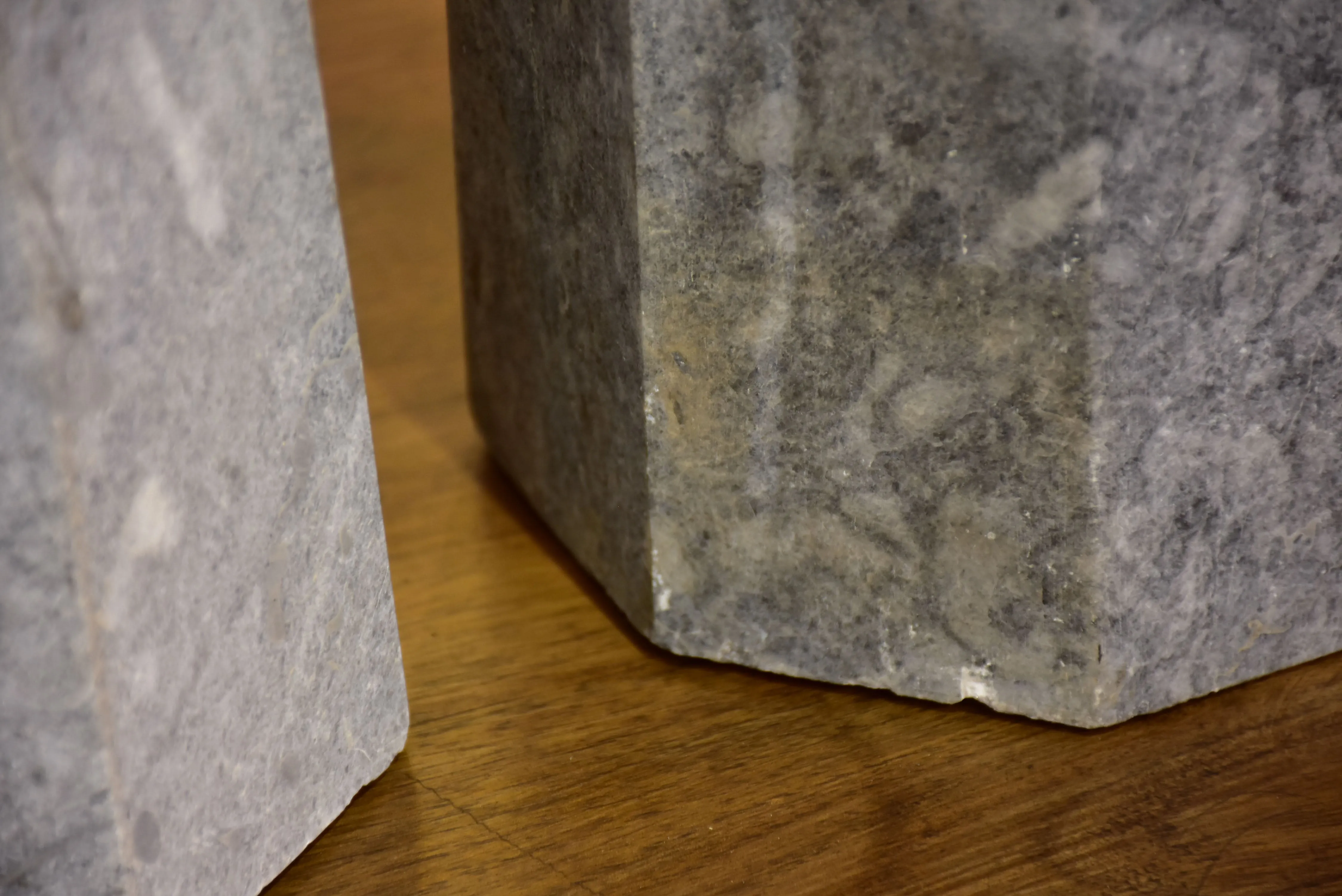 Pair of extra-large stone candle holders