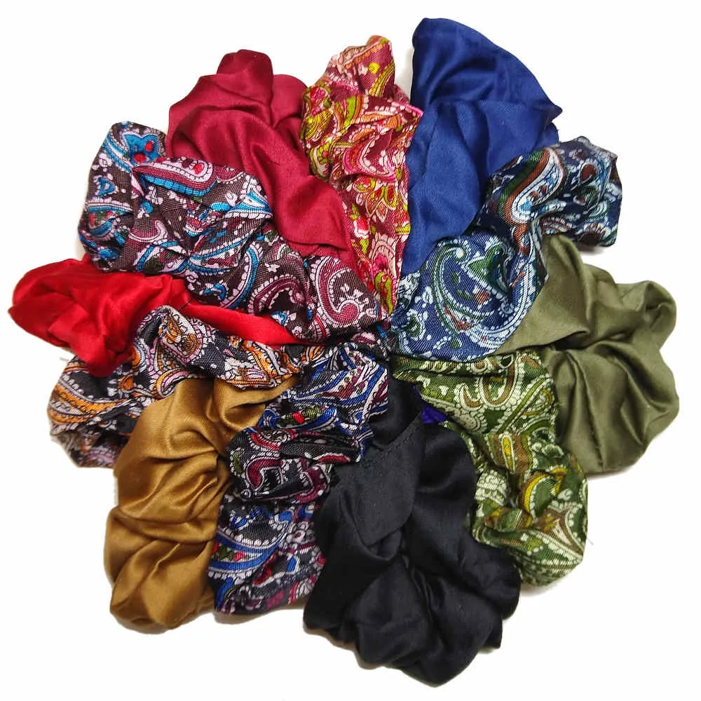 Paisley and Satin Scrunchies