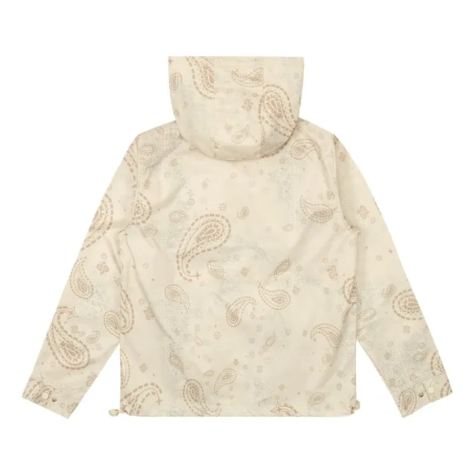 Paisley Full Zip Windbreaker Jacket - Latte