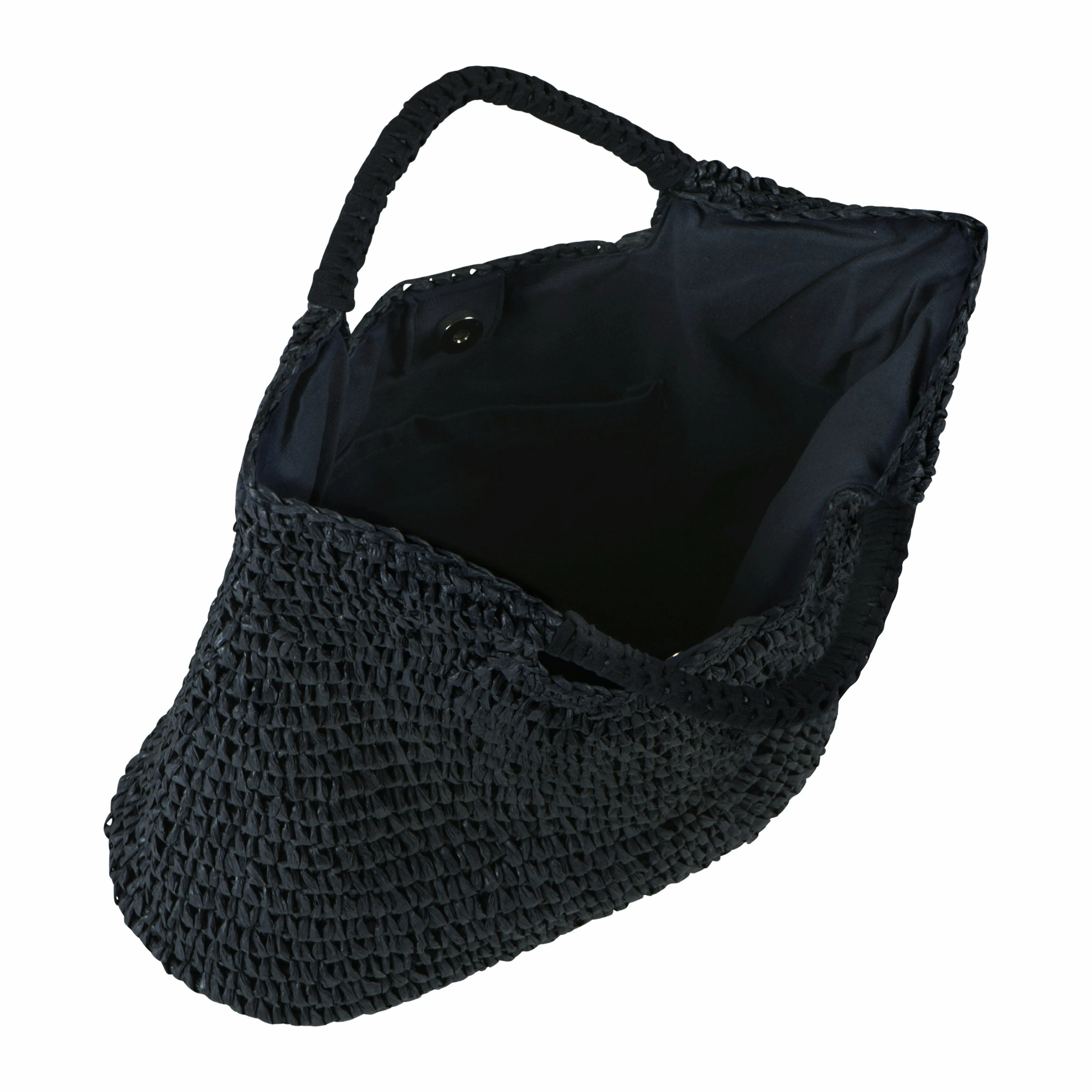 Paloma -  Black Woven Straw Tote