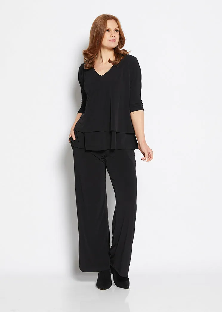 Paltrow jersey wide leg pant in Black