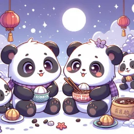 Panda Celebrating the Winter Solstice