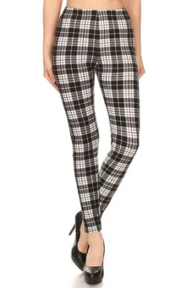 PANTS- LEGGINGS- PLAID HIGH WAIST