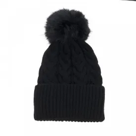 Park Lane Pompom Hat Black