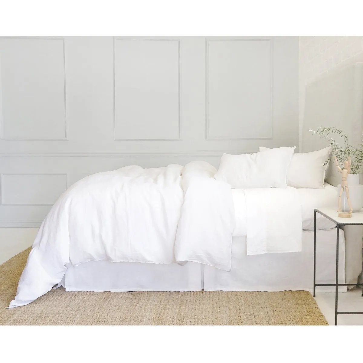 Parker White Linen Duvet Set