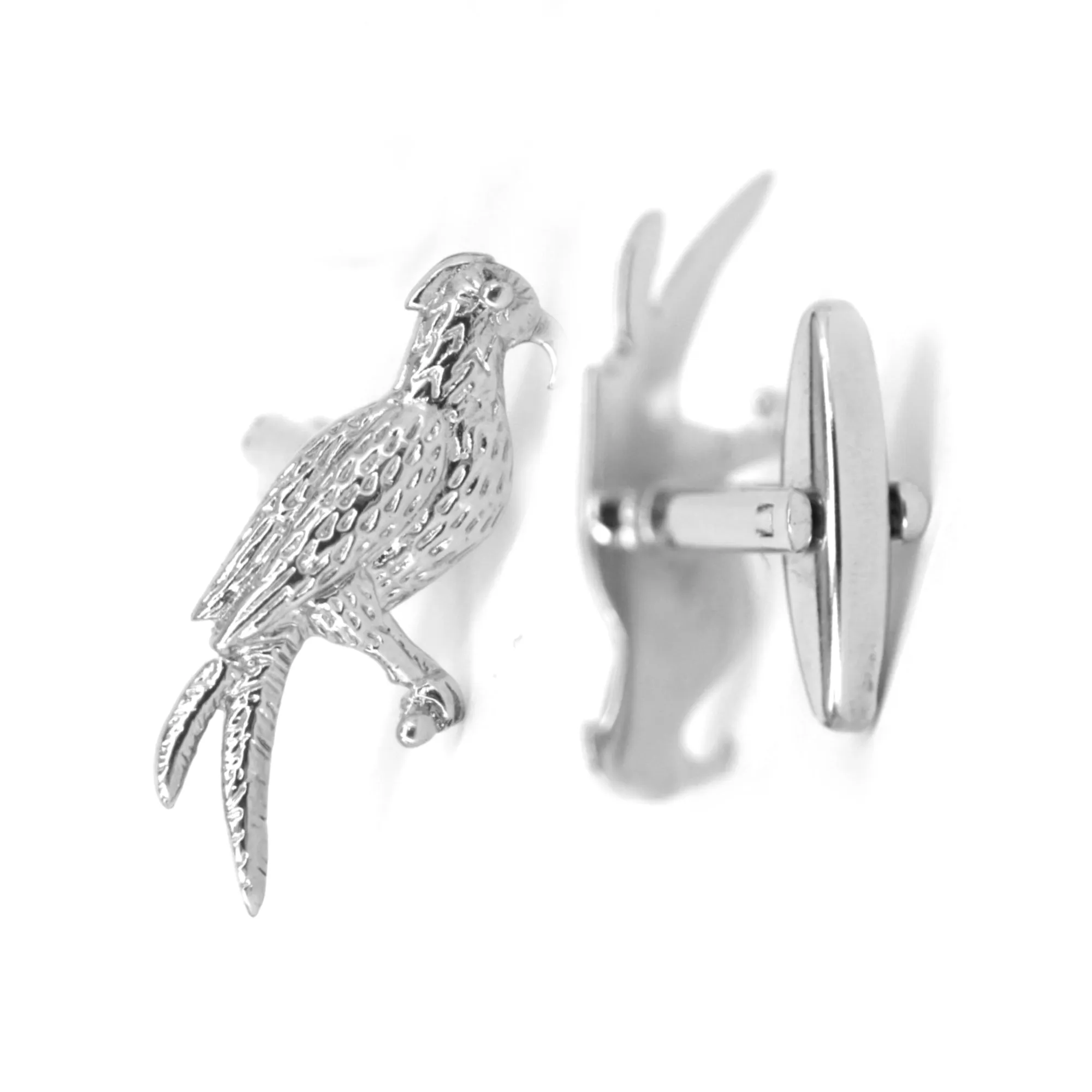 Parrot Cufflinks - Silver Bird