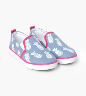 Party Pineapples Slip On Sneaker - Denim Blue