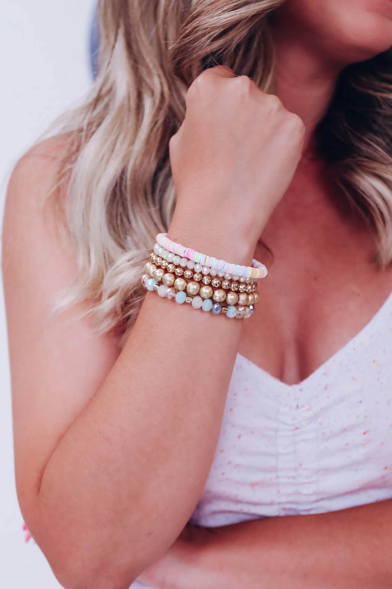 Pastels A Plenty Beaded Bracelet Set - Light Multi