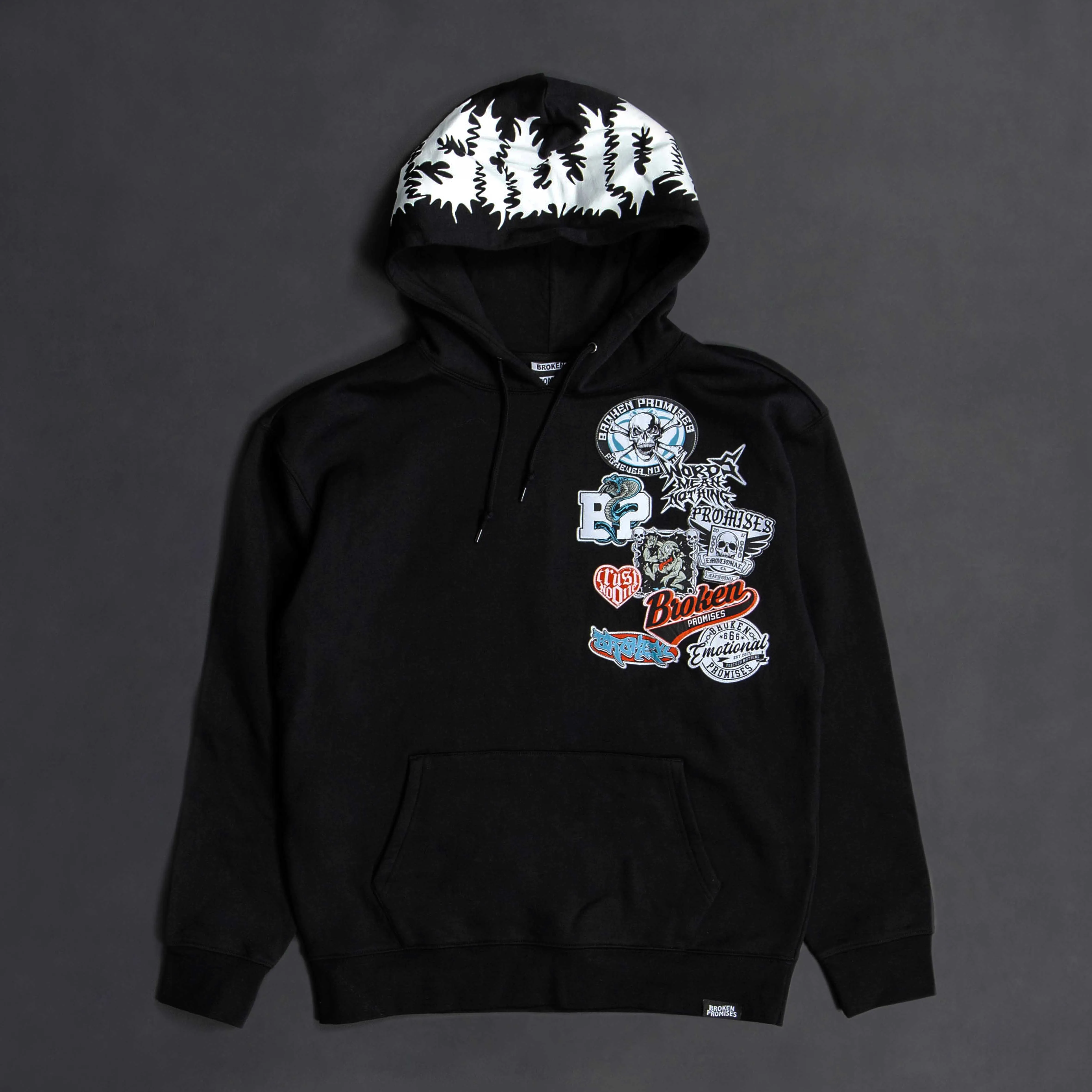 Patched Up Hoodie Black