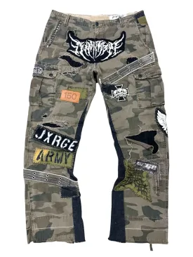 Patchwork Camo Cargos- 36