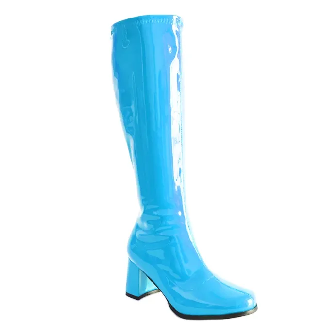 Patent Knee High Zip Up Gogo Boots