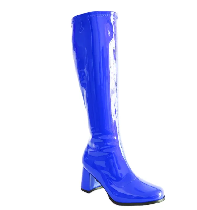 Patent Knee High Zip Up Gogo Boots