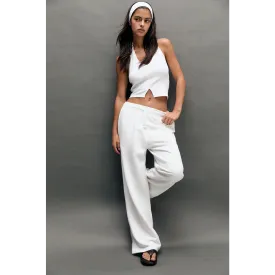 PB White Wide Leg Trousers