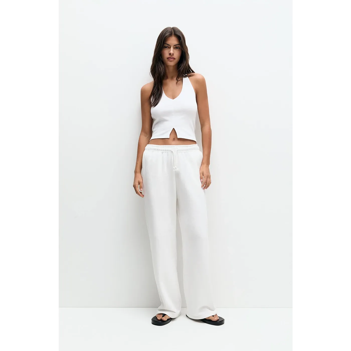 PB White Wide Leg Trousers