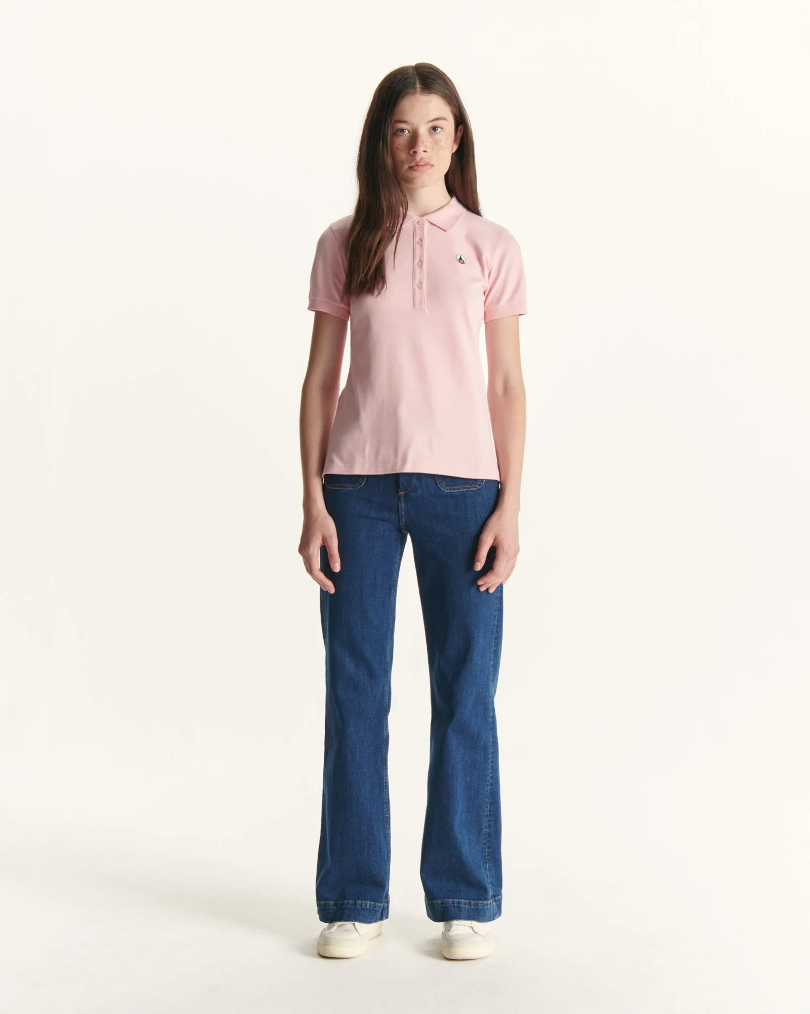 Peach pink Franca organic cotton polo shirt