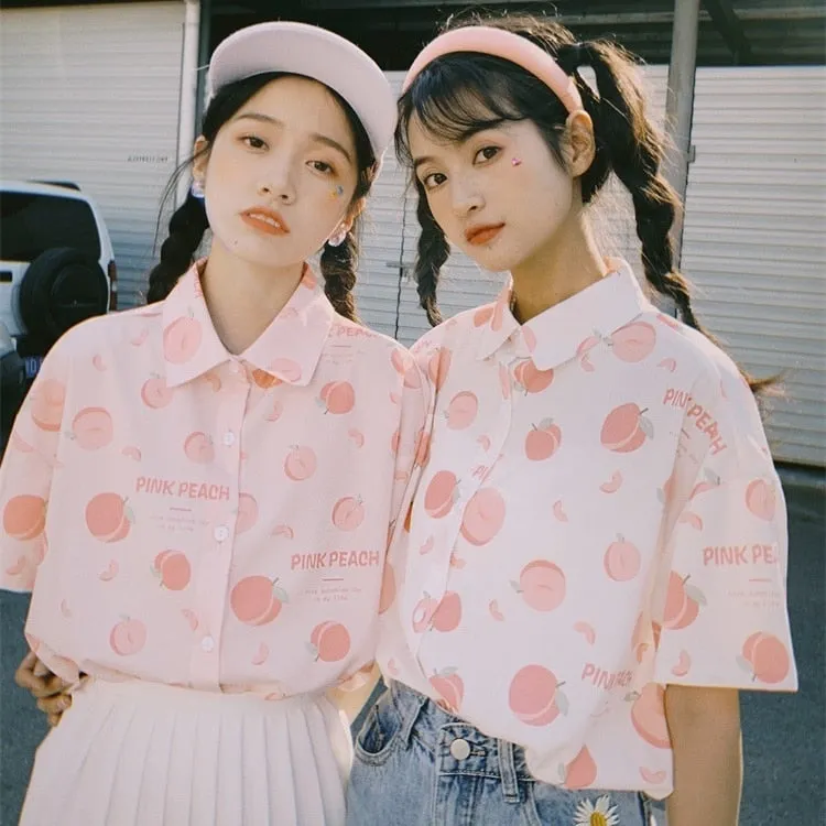 Peach Print Blouses