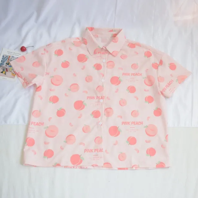 Peach Print Blouses