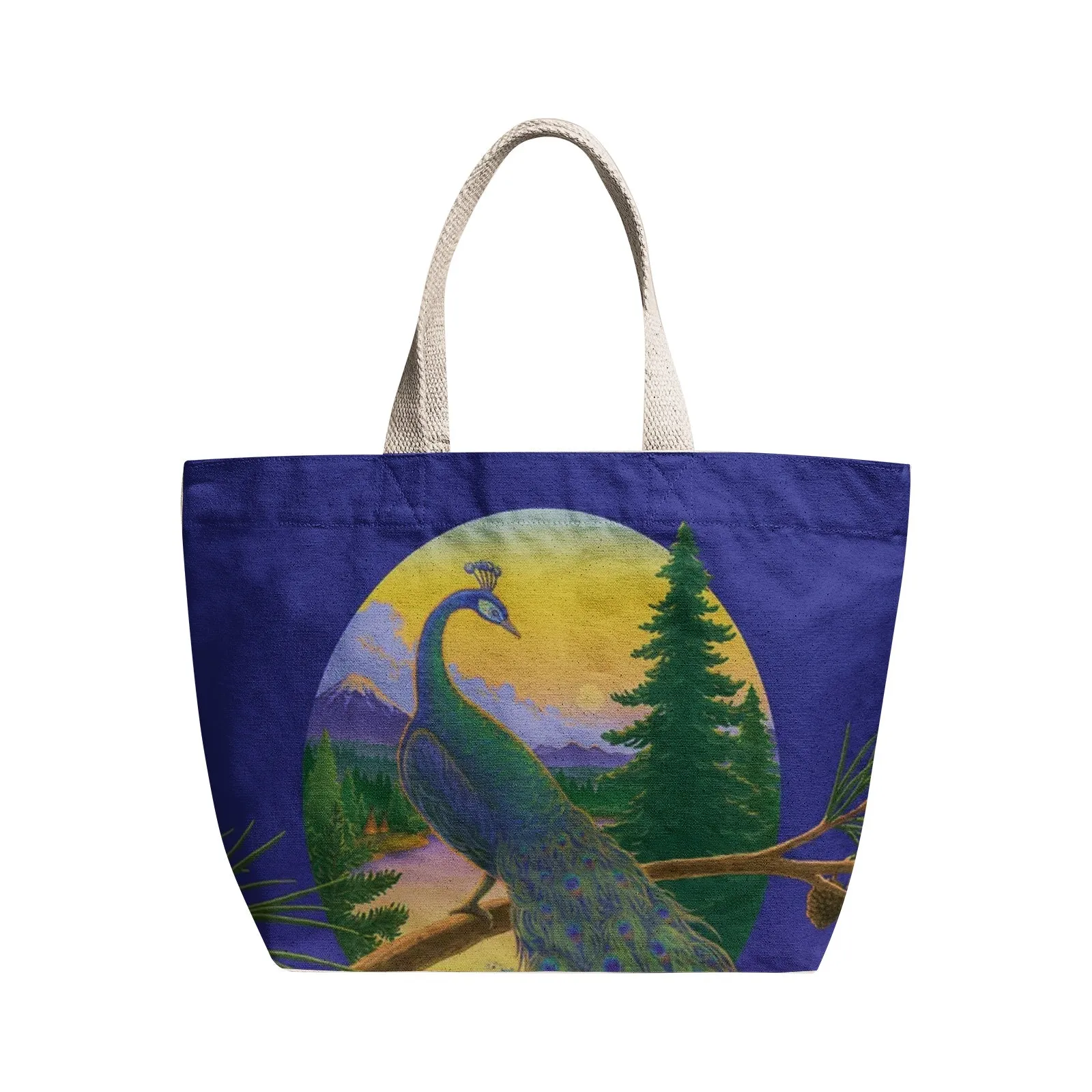 Peacock Tree Heavy Natural Canvas Bag by Mark Henson