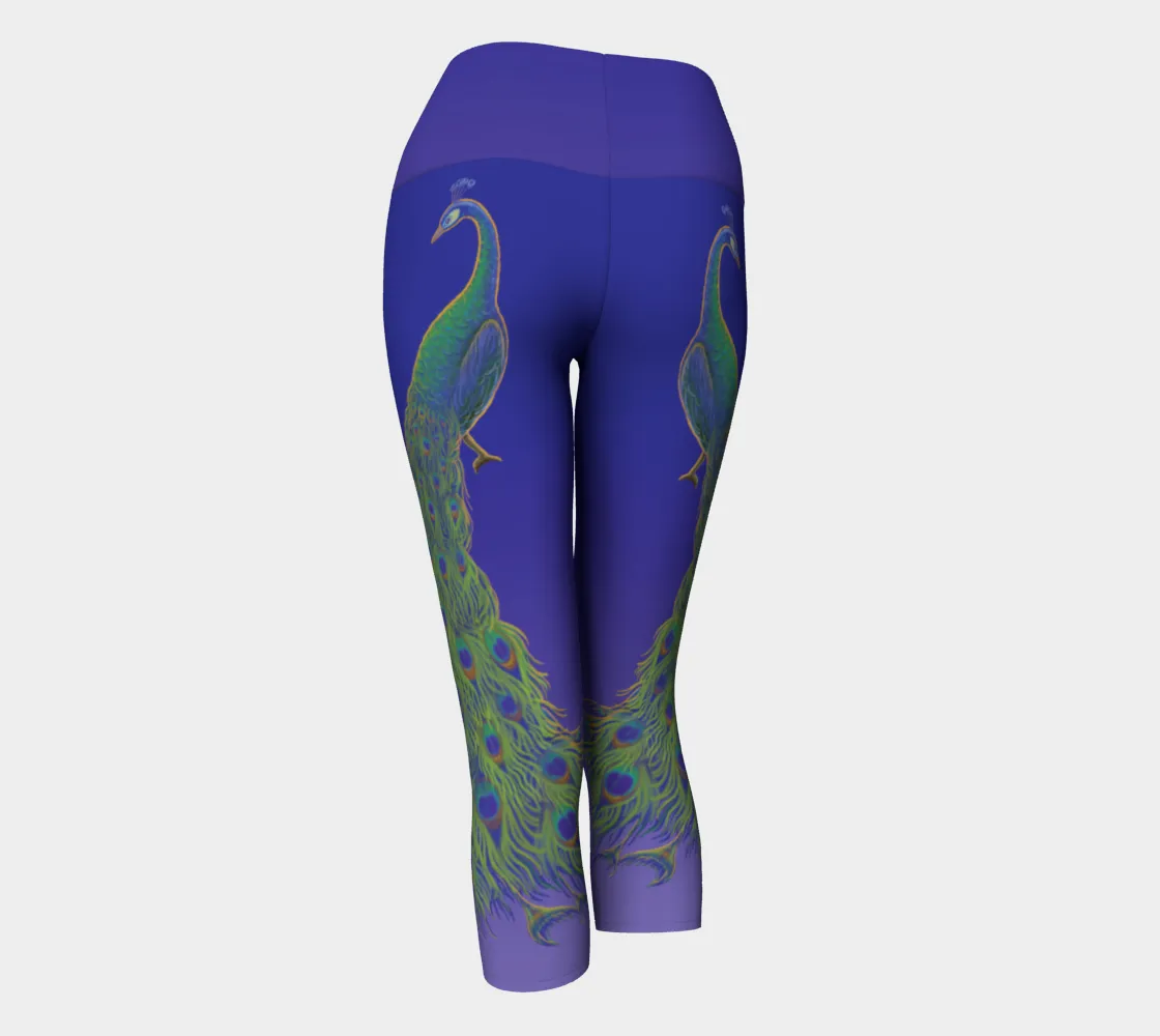 Peacock yoga Capris by Mark Henson