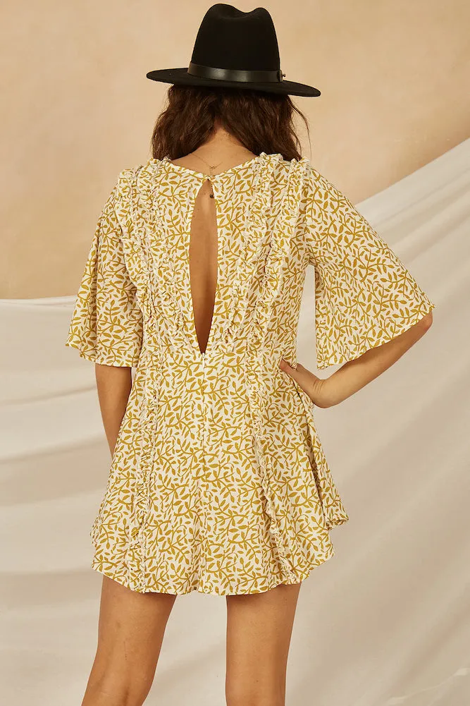 Pelican Paradise Dress Mustard