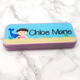 Personalised Printed Mermaid School Pencil Tin