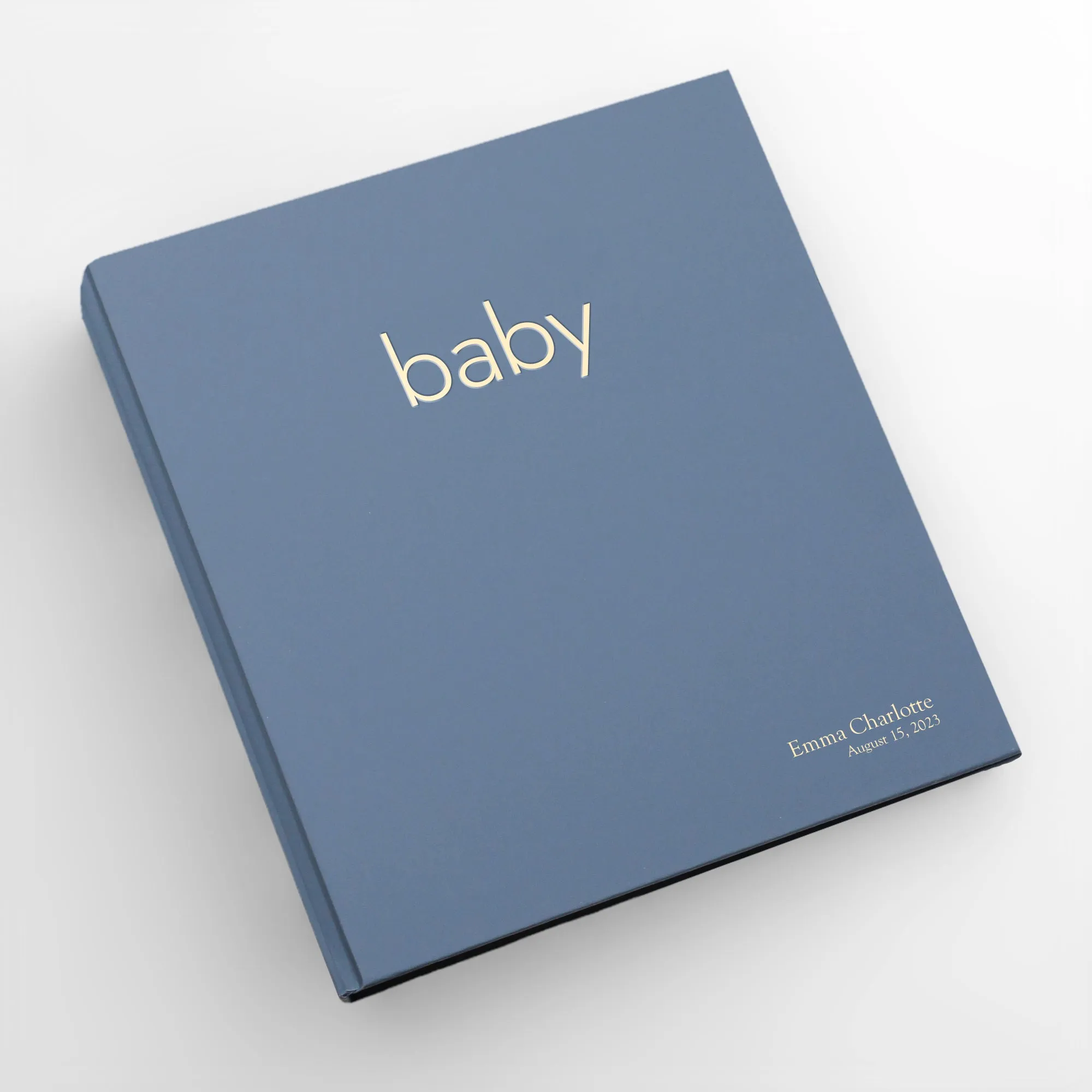 Personalized Baby Memory Binder | Cover: Ocean Blue Vegan Leather | Select Your Own Pages