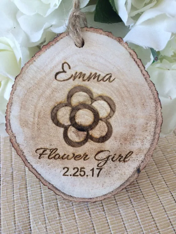 Personalized flower girl ornament