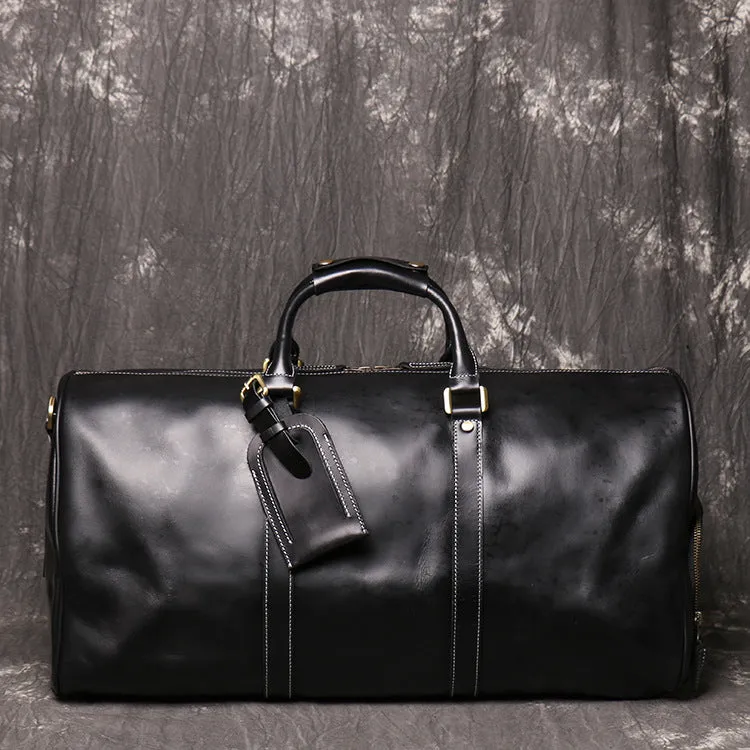 Personalized Full Grain Leather Travel Bag with shoe Pouch Weekend Bag Duffel Bag Leather Duffle with shoe Compartment