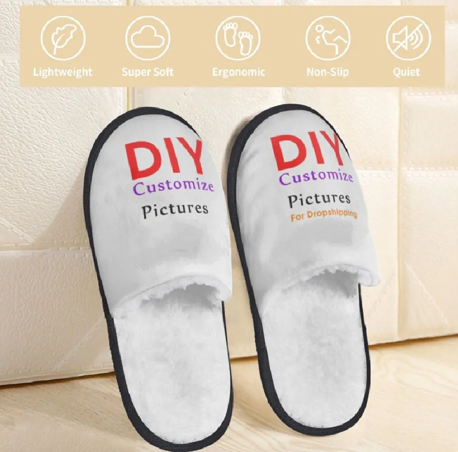 Personalized Photo Slippers - Custom Slippers Gift - Home Shoes for your Company, Event or Wedding - Custom Slides Design Your Own Flipflops