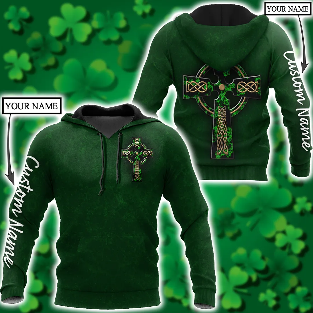 Personalized Saint Patrick's Day Shirt For Man Women, St. Patrick's Day Shirt, Cross Irish Patrick's Day Gift