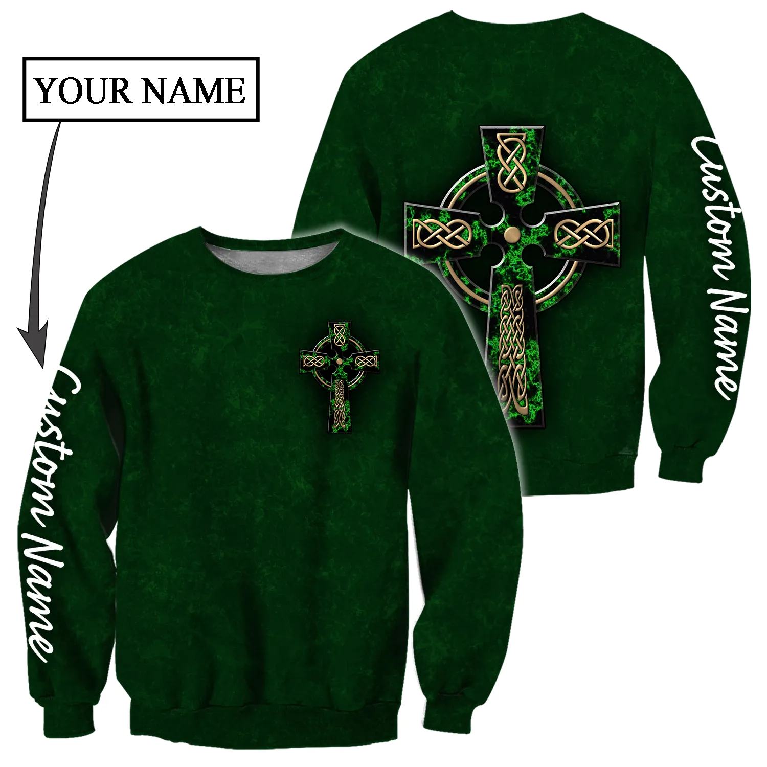 Personalized Saint Patrick's Day Shirt For Man Women, St. Patrick's Day Shirt, Cross Irish Patrick's Day Gift