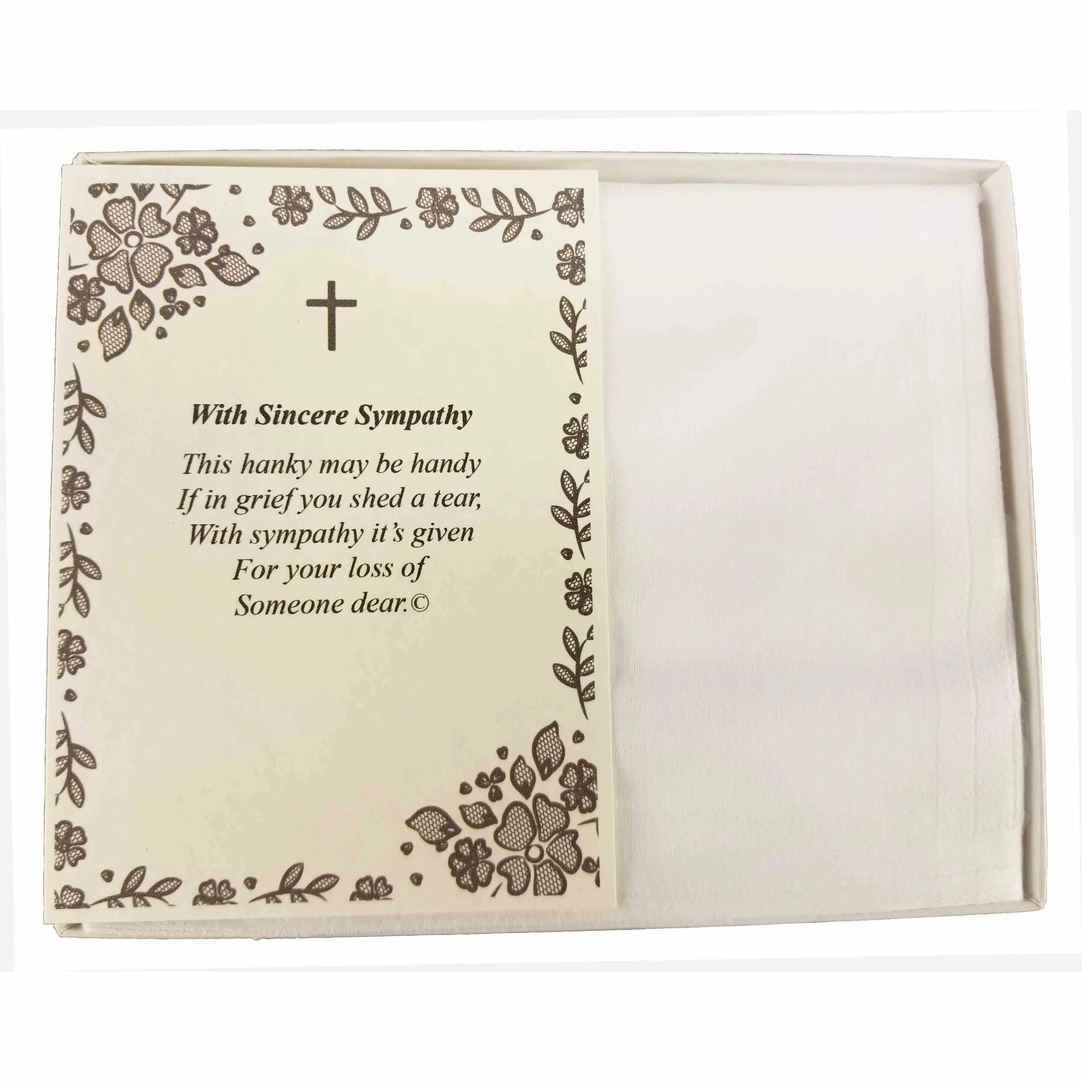 Personalized Sympathy Bereavement Christian Religious with Cross Poetry Men's Handkerchief Gift Keepsake Ideas for Loved One