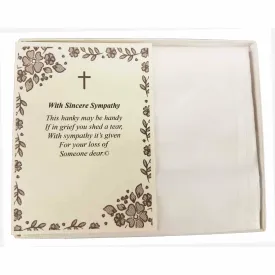 Personalized Sympathy Bereavement Christian Religious with Cross Poetry Men's Handkerchief Gift Keepsake Ideas for Loved One