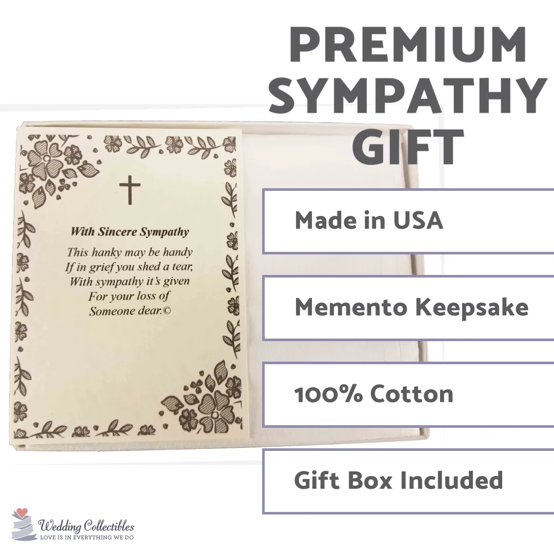 Personalized Sympathy Bereavement Christian Religious with Cross Poetry Men's Handkerchief Gift Keepsake Ideas for Loved One