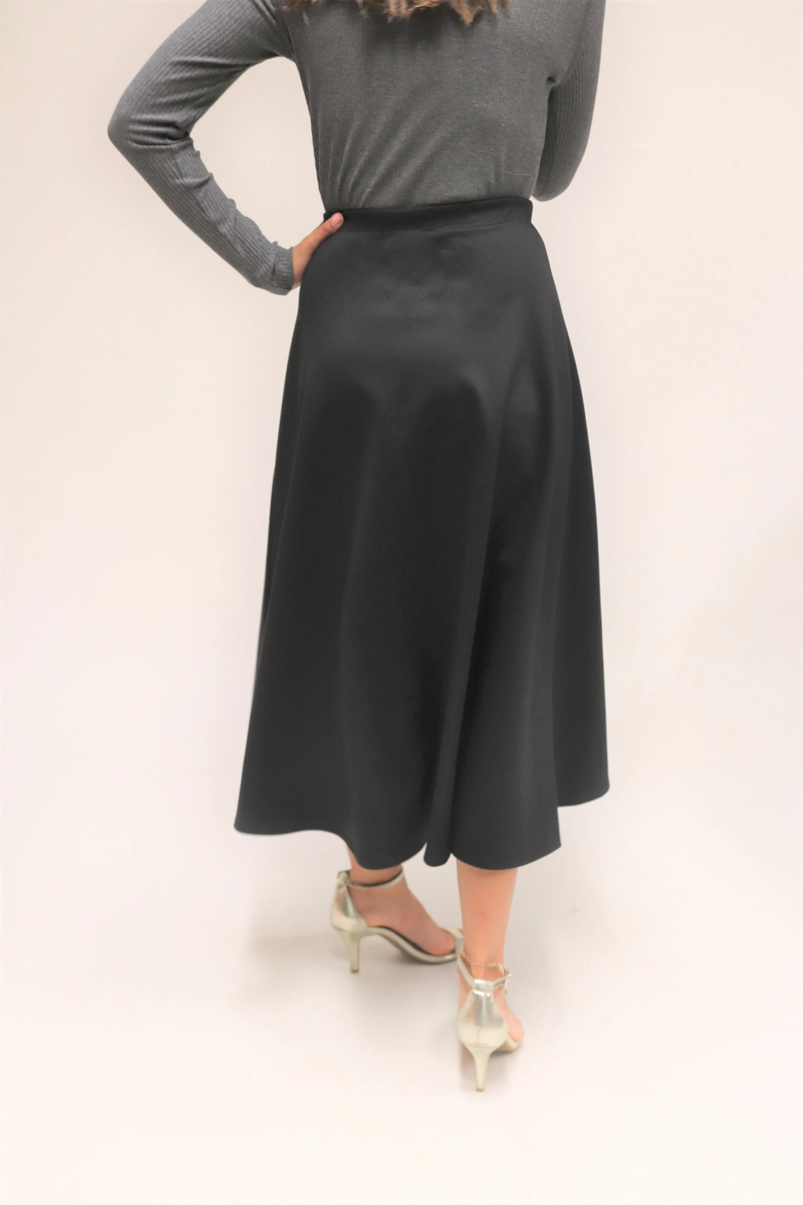 Pessy Mid Length Button Front  Everyday Skirt